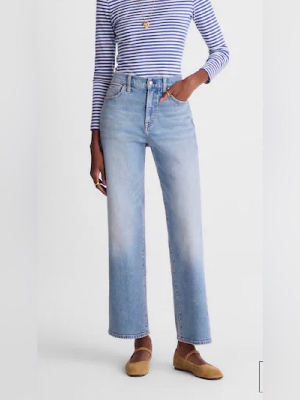 Madewell The Wide-Leg Crop Jean In blue  Sz 27
